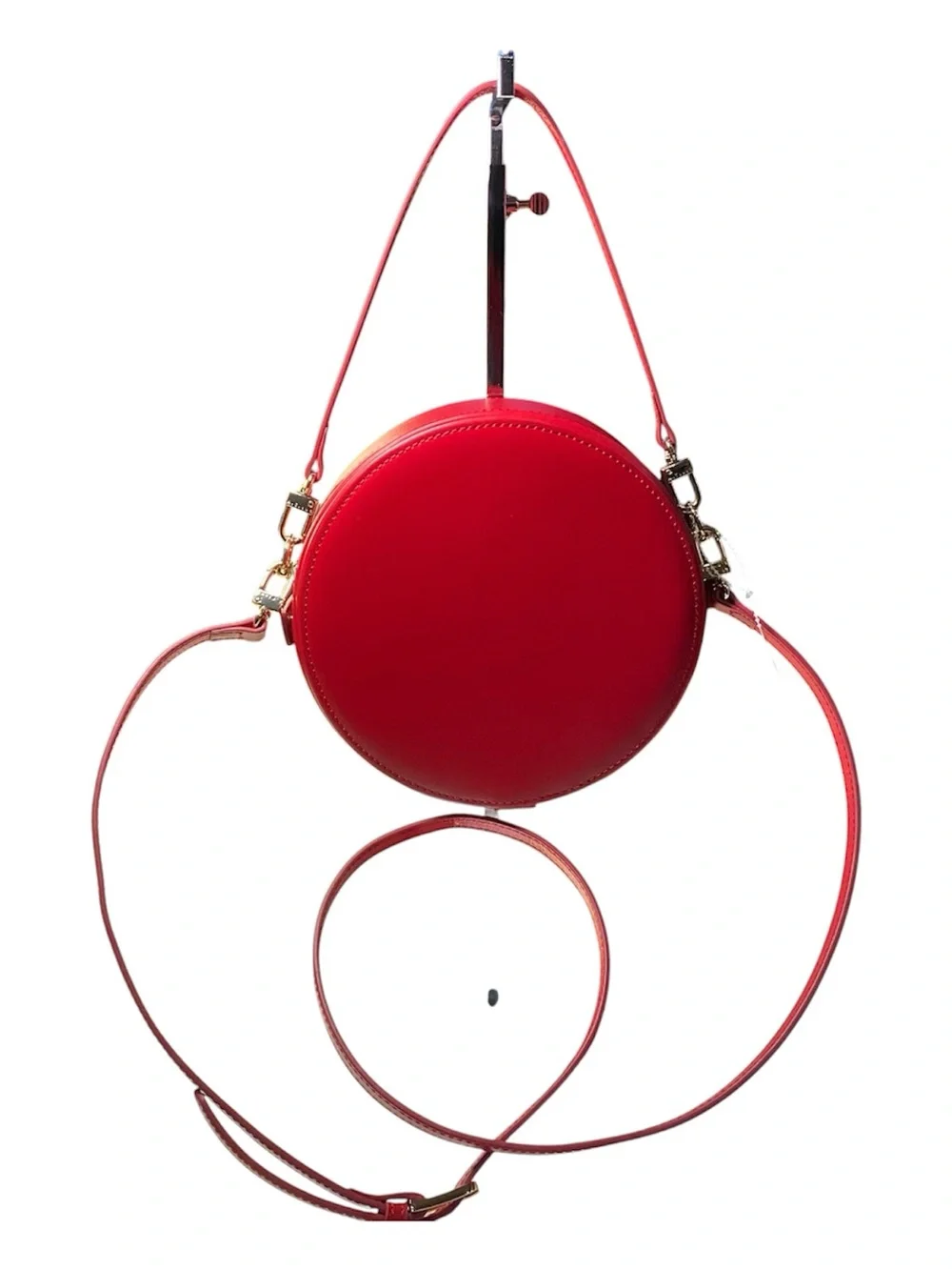 A.Cloud Round Bag Red Leather Crossbody Minimalist Geometric Quality - Picture 3 of 16